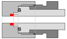 300-bar-Fllschlauch im 200-bar-Ventil