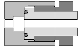 200-bar-Fllschlauch im 300-bar-Ventil